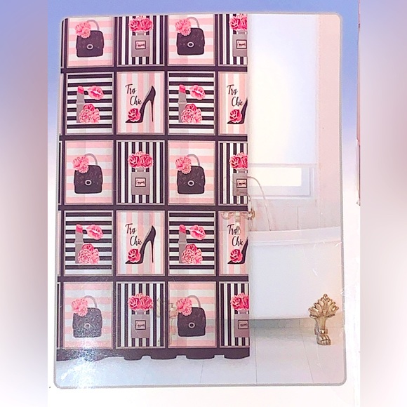 Hello París Fashion Peva Shower Curtain NEW - Picture 1 of 3